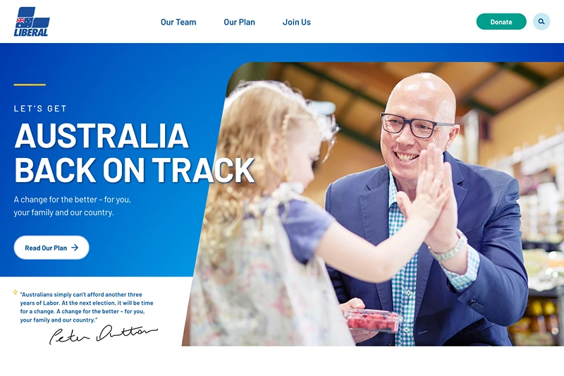 Liberal Party of Australia Screenshot